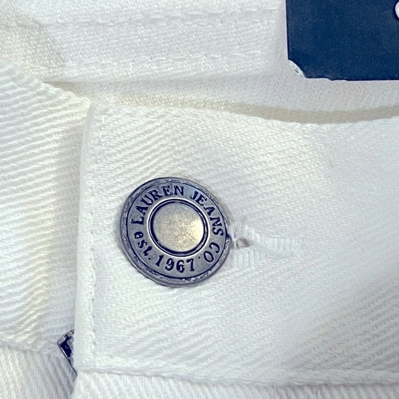 RALPH LAUREN Sevilla Cropped White Scalloped Hem Floral Embroidered Jean Size 12 - Picture 10 of 12